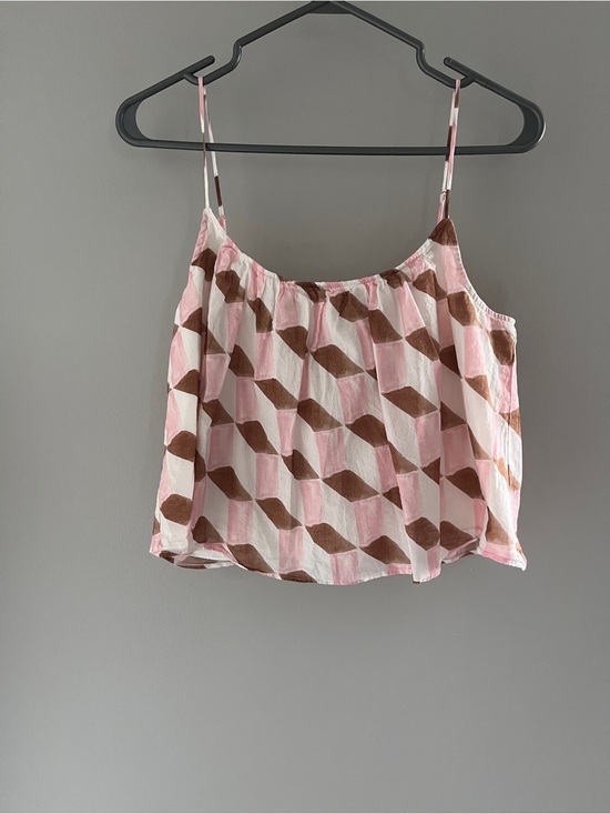 Banana Republic Tops - Banana Republic Pink and Brown Spaghetti Strap Tank Top